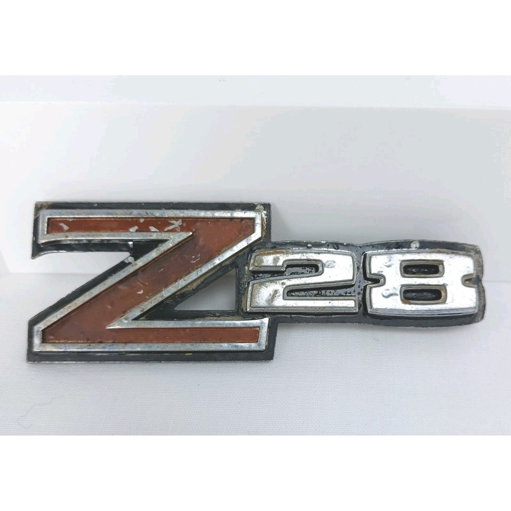1970-74 Chevrolet Camaro Z28 Front Fender Emblem GM OEM  1/2"x4 1/4" #3982067‎